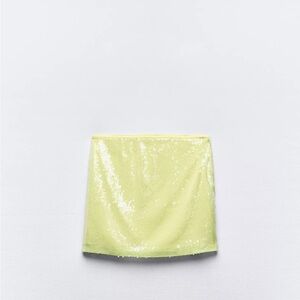 Zara Sequin Mini Skirt in Yellow